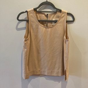 Jamie + the Jones 100% raw silk tank tan sz S
